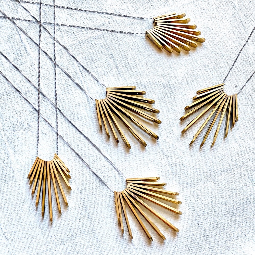 Brass Piano Key Pendant Necklace - t h e  r o c k e r